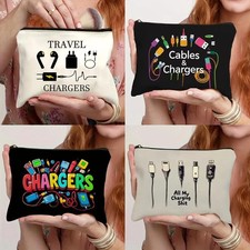 Charger Cable Storage Holiday Pouch Zip Bag Travel Organiser - Various Designs