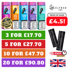Elf Bar 4 in 1 Pods | Edition | Prefilled Replacement Pod | Ecig Vape Pods 4 PCS
