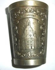 Vintage 95% ZINN Freiberg Dresden German Pewter Wine Cup Glass Embossed Mug