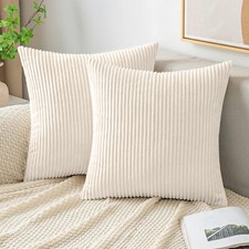 Pack of 2 Crushed Velvet Corduroy Cushion Covers Sofa Bed Square Décor Cushions