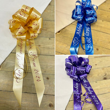 PERSONALISED WEDDING CAR BOW - Wedding Car Ribbon Bonnet Bow - Birthday Prom