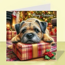 Border Terrier Dog Christmas Card