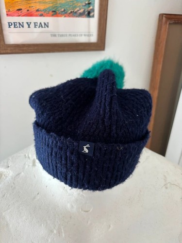 Joules navy beanie with - , bobble