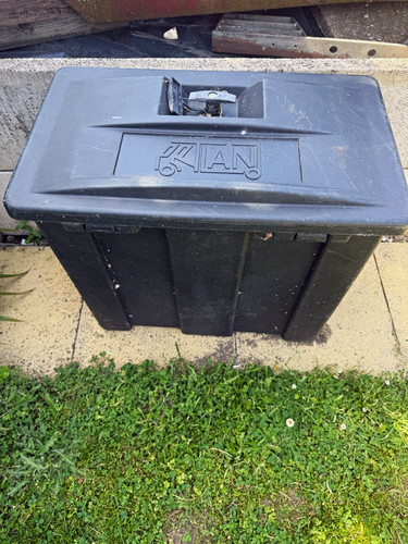 Black plastic tool box storage - plastic,