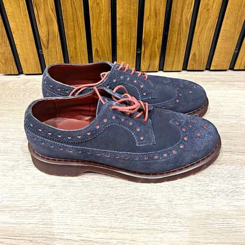 Martens grey suede wingtip - grey,