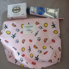 L'OCCITANE Dry Skin Hand Cream 30ml body soap 30g  & mathilde cabanas bag