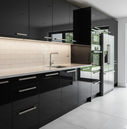 Black gloss mdf replacement - black,