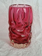 Vintage Czech Crystalex Nový Bor Art Glass Vase Designed By Pavel Hlava C1968