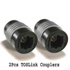 TOSLink Coupler Connector Digital Optical Audio Cable Joiner Adapter 2 Pcs