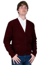 Men's Burgundy Waffle Knitted