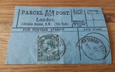 WW1  LONDON,  PARCEL POST 1915 Colindale Avenue NW ( The Hyde ) 4 pence stamp