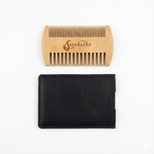 Serrated wooden beard - serrated, comb