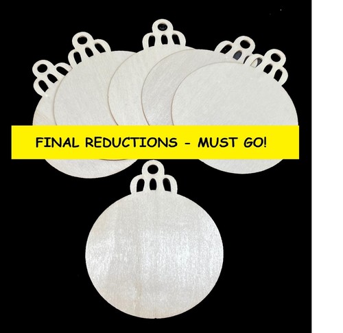 Wooden round baubles 9cm - wooden,