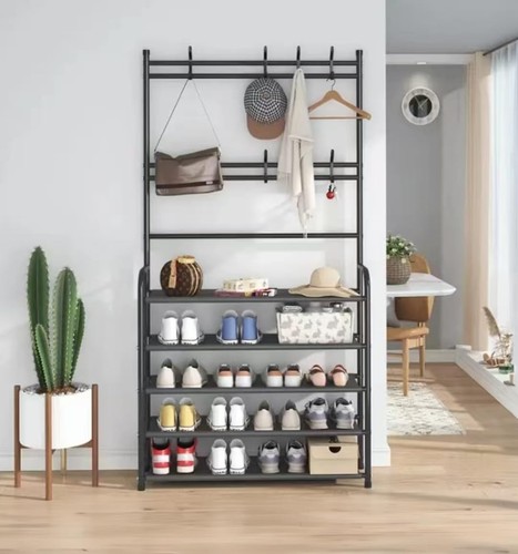 Tier shoe rack with - tier, coat
