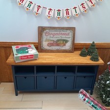 Dollhouse Miniature Sideboard shelving unit  1:12 Furniture with x4 storge boxes