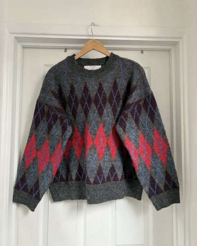 Primark grey red argyle - grey,