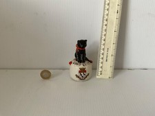RARE WILLOW ART FIGURAL BLACK CAT ON DRUM CRESTED CHINA CANTERBURY