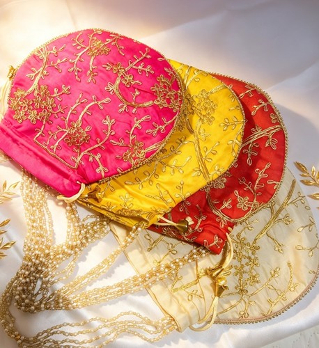 Embroidered potli bag - potli,