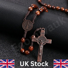 Wooden Rosary Cross Handmade Beads Catholic Christian Antique Traditional Style