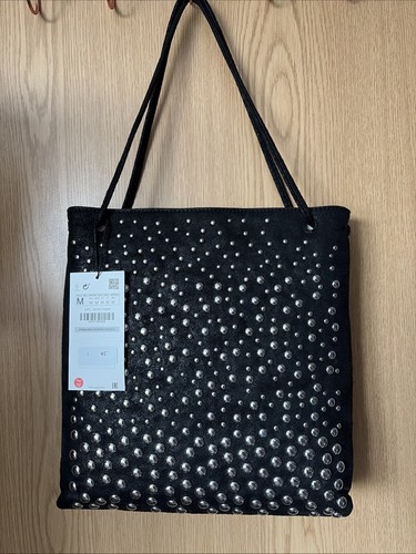 Zara black bag - zara, silver
