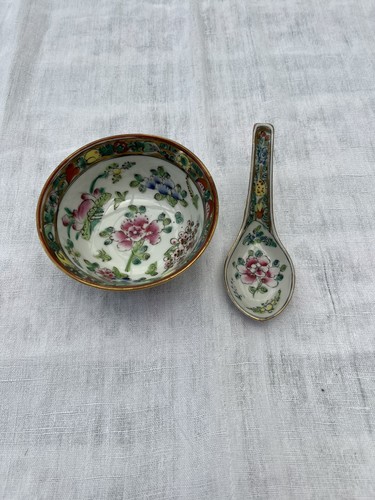 Antique hand painted famille - hand,