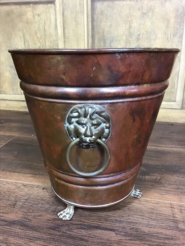 Vintage copper planter with - copper,
