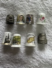 9 Assorted china And Metal Thimbles