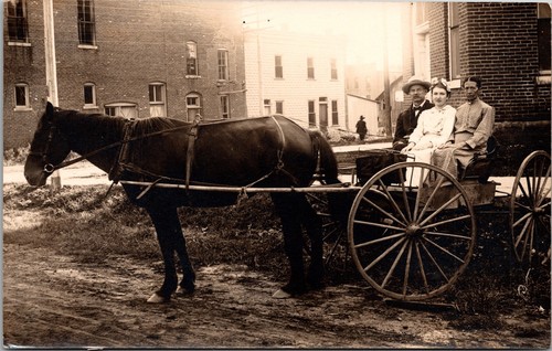 Antique vtg rppc horse drawn - antique,