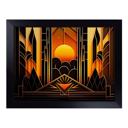 Art deco sunset - art,
