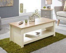 New Cream/Oak Lancaster Lift Up Storage Coffee Table- LOCAL DELIVERY ONLY