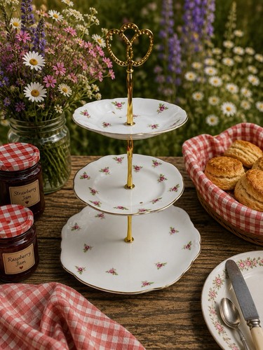 Colclough tier china cake - china,