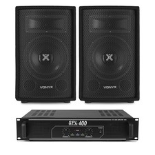 Vonyx SL8 Passive Speaker System with SPL400 Amplifier - 400W PA Speakers