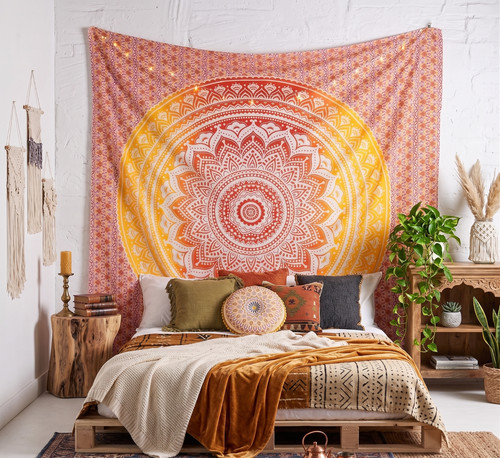 Large boho mandala tapestry - boho,