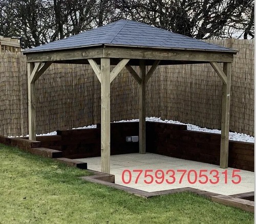 Wooden gazebo hot tub shelter - hot,