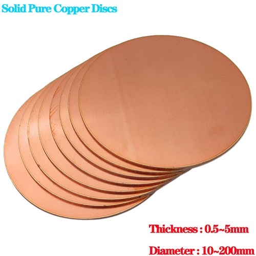 Solid pure copper - discs, blanks