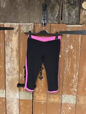Victoria’s Secret Sport Leggings Gym 3/4 Trousers Black Pink Women’s Size Small
