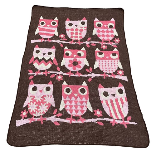 Green pink owl fleece - owl,