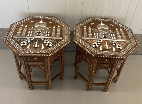 Pair anglo indian inlaid - pair,