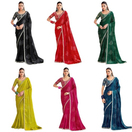 Women pure chiffon bandhani - women's,