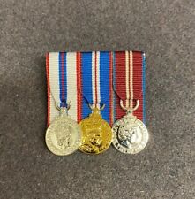 Queens Silver Jubilee-Queens Golden-Diamond  Jubilee Miniature Medals Mounted
