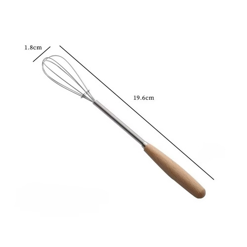 Whisk with solid wood handle - with,
