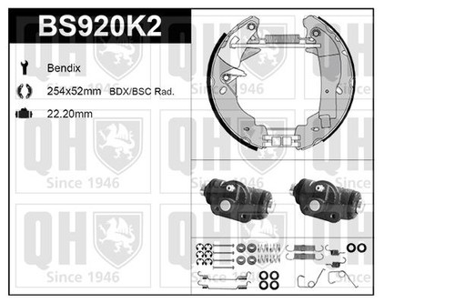 Bendix brake shoe kit - qh,