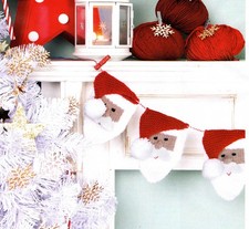 (6584) DK Christmas Knitting Pattern for Fun Santa Bunting!