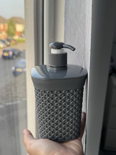 Grey plastic soap dispenser - plastic,