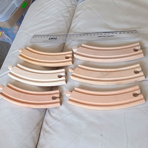 Wooden toy train track curved - train,