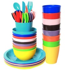 54PCS Plastic Kid Dinnerware