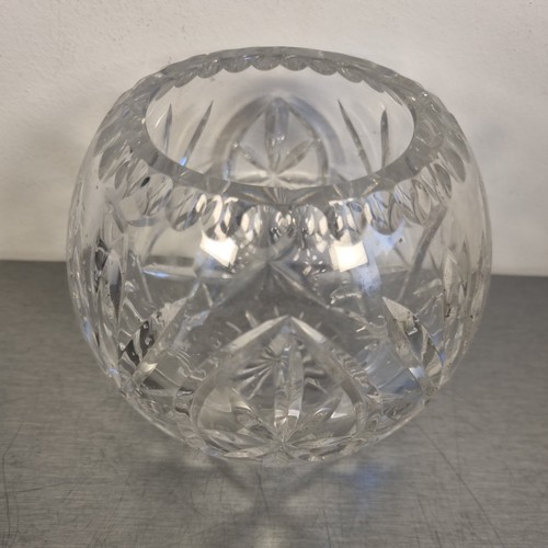 Crystal vase rose bowl vintage - crystal,