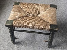 Wicker vintage foot stool