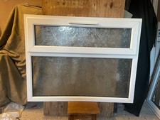 H 96.5 x W 124 cm - UPVC DOUBLE GLAZED BATHROOM WINDOW - OBSCURE  (REF: MJ296)