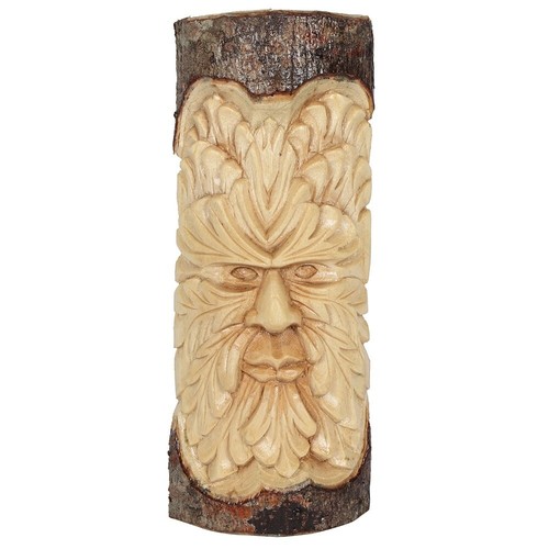 Green man wood carving - carving, wall